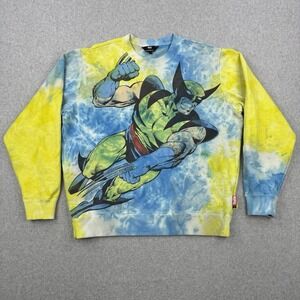 Teddy‎ Fresh x Marvel Sweatshirt Mens Large Blue Yellow Tie Dye Wolverine Fleece